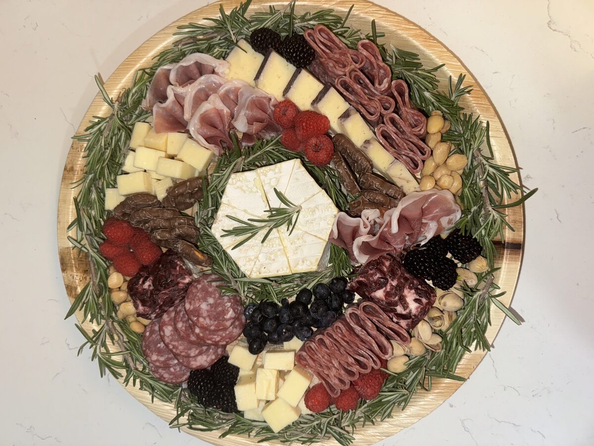 Rosemary wreath holiday board
