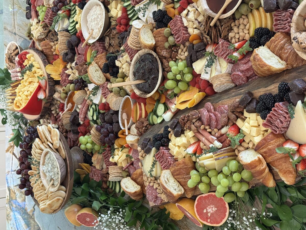 Elegant charcuterie grazing table for a wedding in Naples, Florida